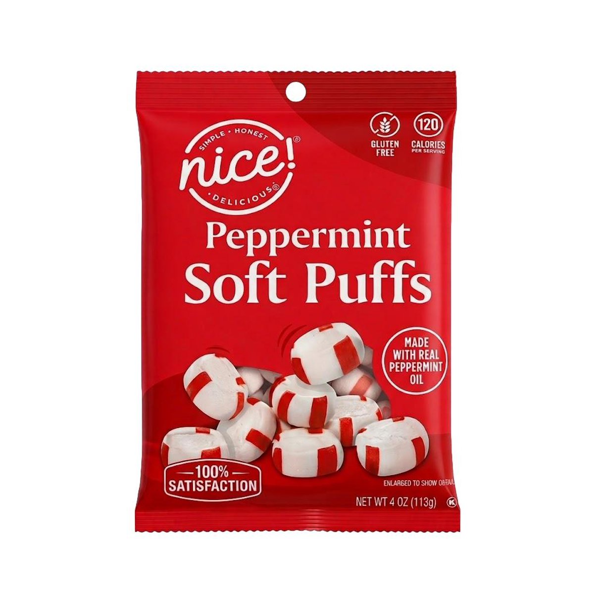 미국직구 Nice Peppermint Soft 캔디 113g 2팩 / Nice! Peppermint Soft Puffs Candy, 113g Bag, 2 Pack Bundle 1