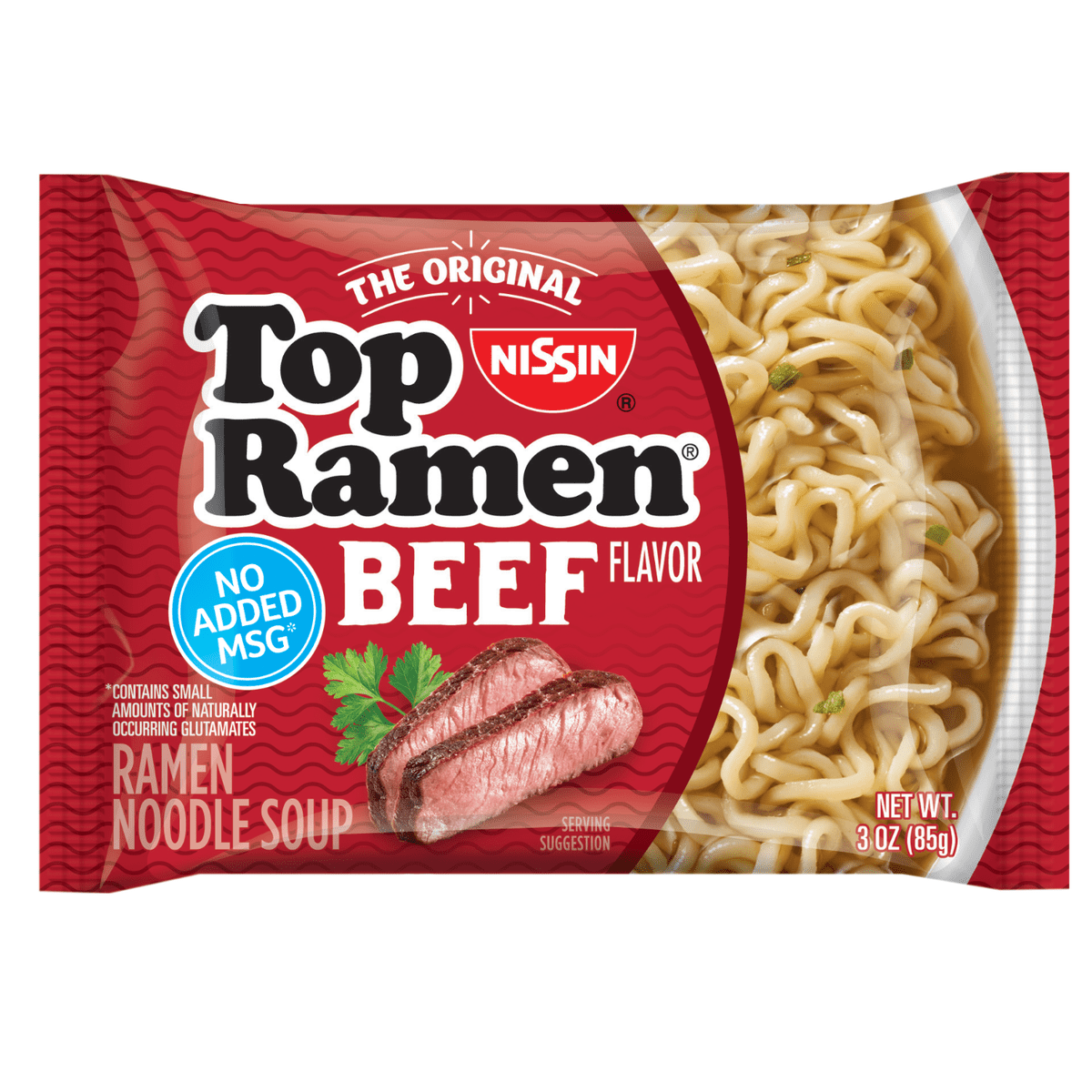 미국직구 Nissin Foods Top 85g 2팩 / Nissin Foods Top Ramen Instant Ramen Noodle Soup, Beef Flavor, 85g Ba 1