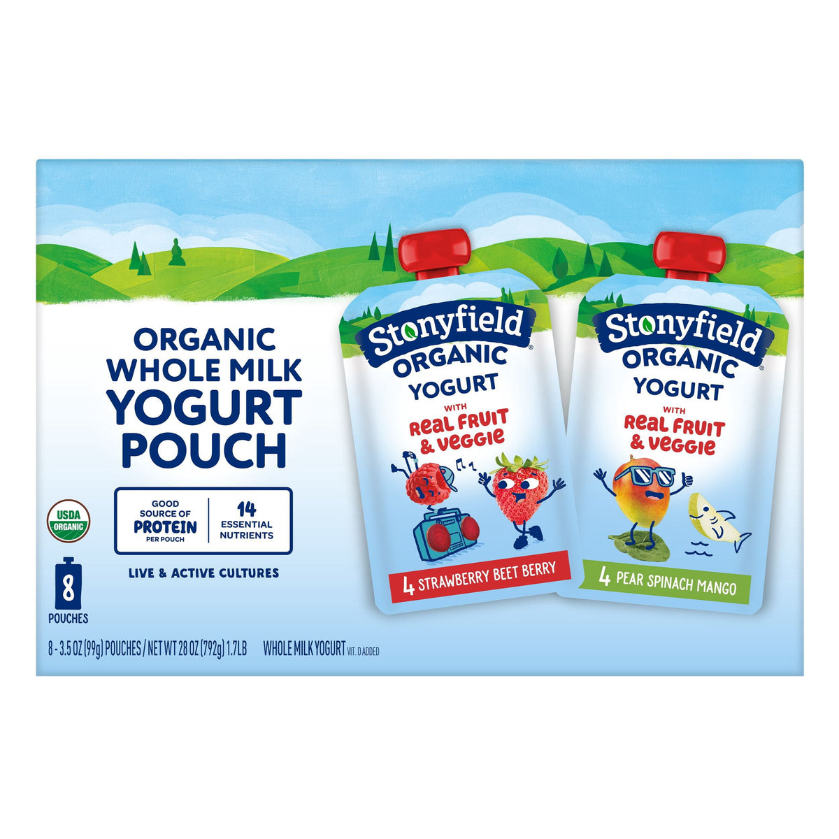 미국직구 Noka 120g 12팩 / Noka Organic Plant Protein Smoothie Pouches, Strawberry Banana, 120g 1