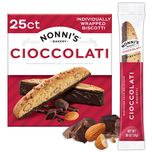 미국직구 Nonni's Bakery 견과 610g 25팩 / Nonni's Bakery, Cioccolati Almond Biscotti, Individually Wrapped,  1