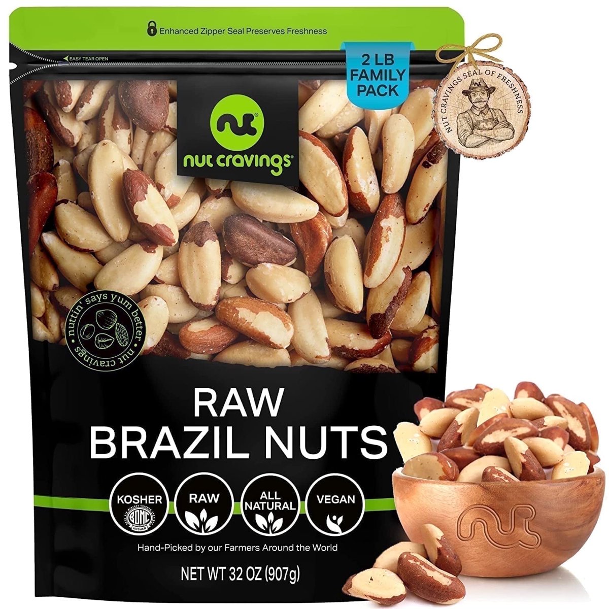 미국직구 Nut Cravings Raw 견과 907g / Nut Cravings Raw Brazil Nuts Unsalted No Shell (907g - 2 Lbs) 1