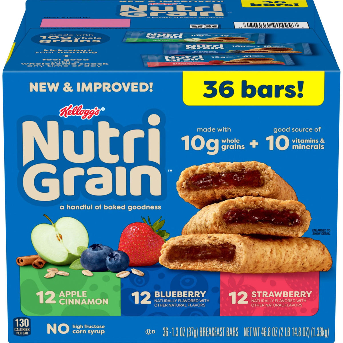 미국직구 Nutri-Grain Breakfast 37g / Nutri-Grain Breakfast Bars Variety Pack, 37g, 36 pk. 1