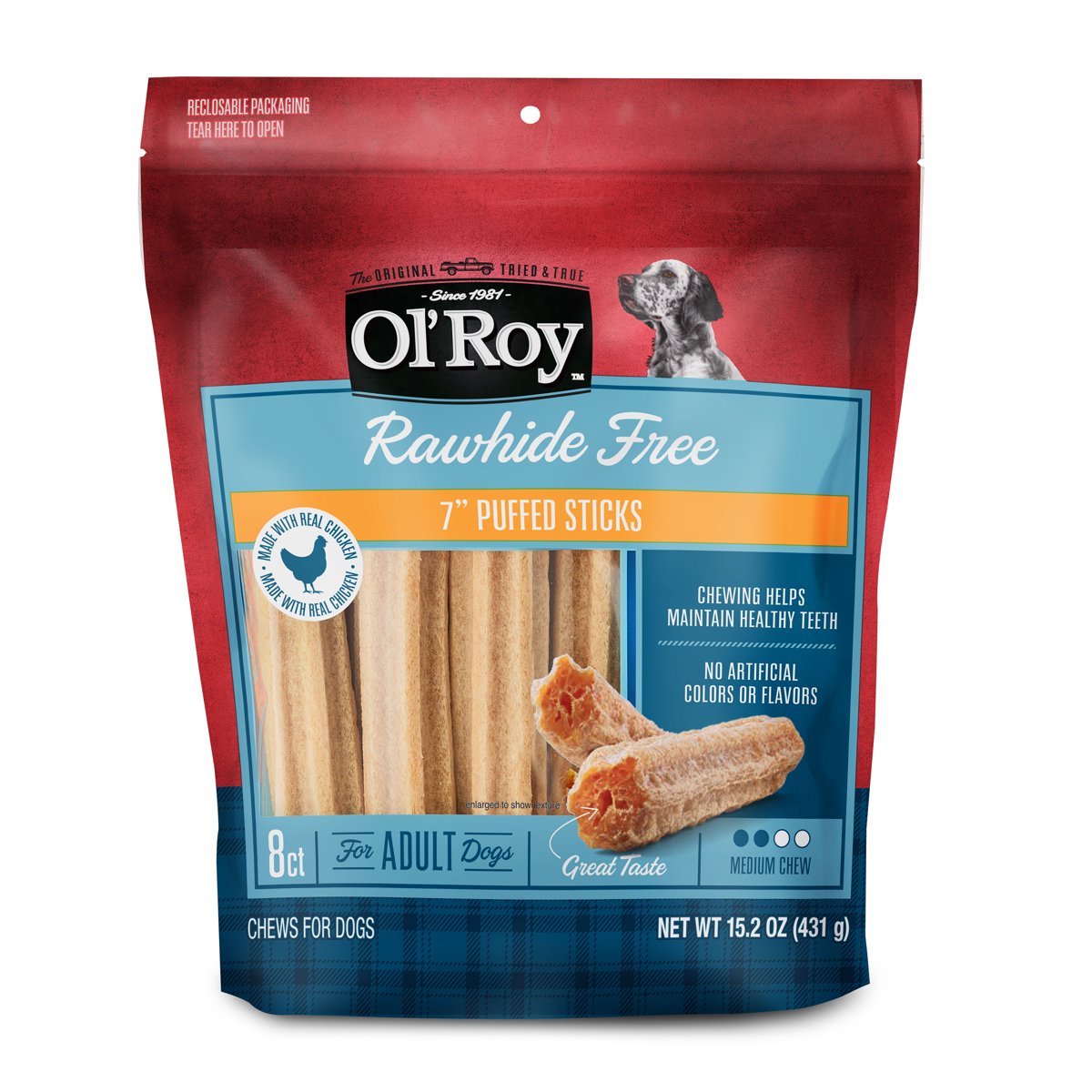 미국직구 Ol' Roy Mini 431g / Ol' Roy Mini Puffed Stick Dog Treats, 431g, 8 Count 1