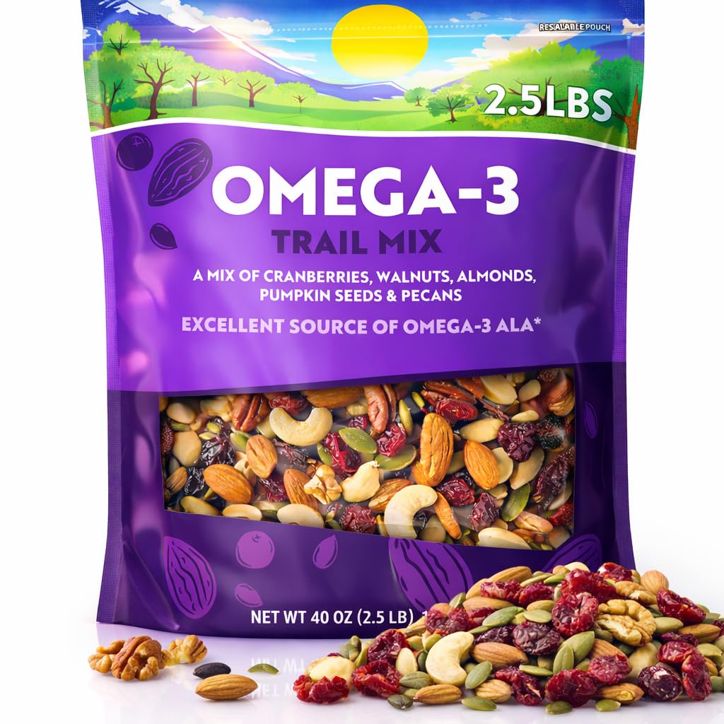 미국직구 Omega 견과 1.1kg / Omega 3 Trail Mix Snack Blend Cranberries Walnut Almond Pumpkin Seed P 1