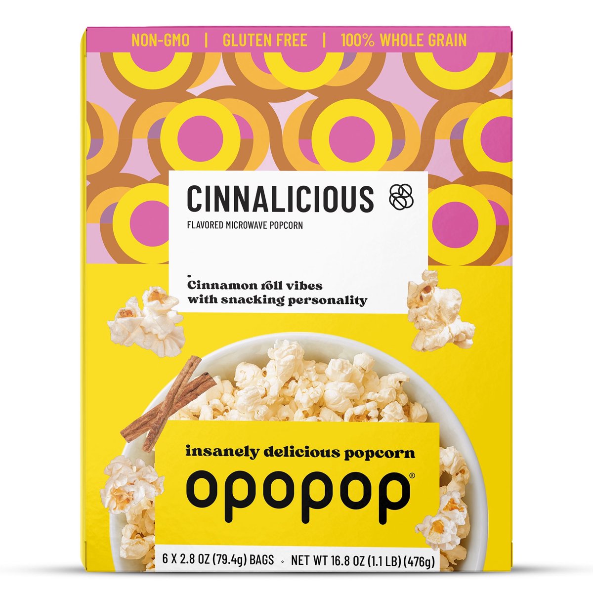 미국직구 Opopop Microwave Popcorn 79g 6팩 / Opopop Microwave Popcorn Cinnalicious Flavor 79g/6ct 1