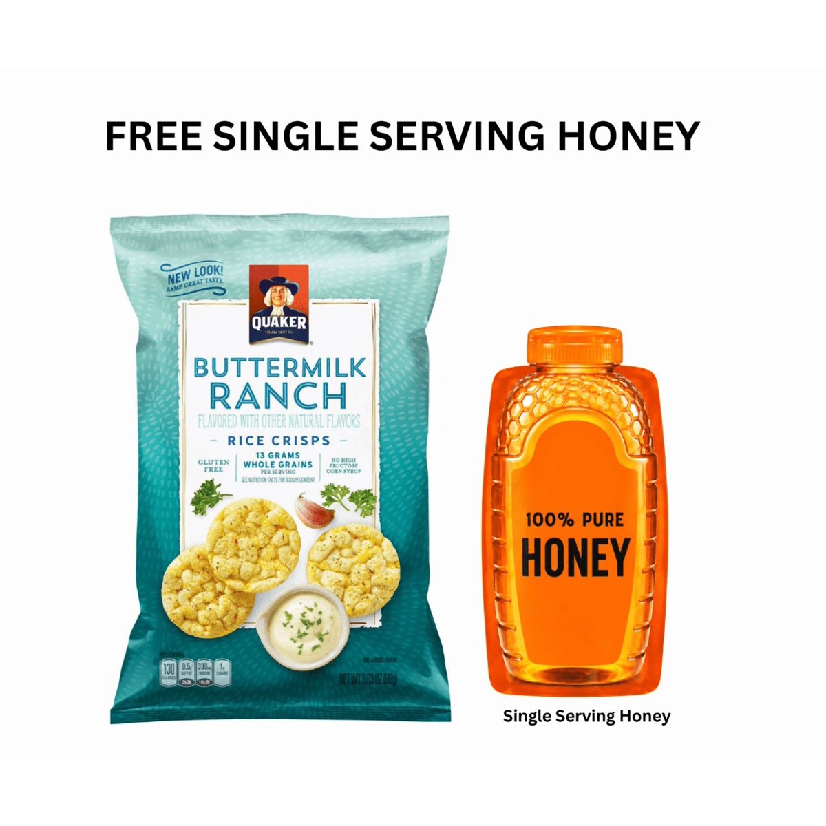 미국직구 90ml / (PACK OF 1) Quaker Rice Crisps Buttermilk Ranch, 90ml Bag 1