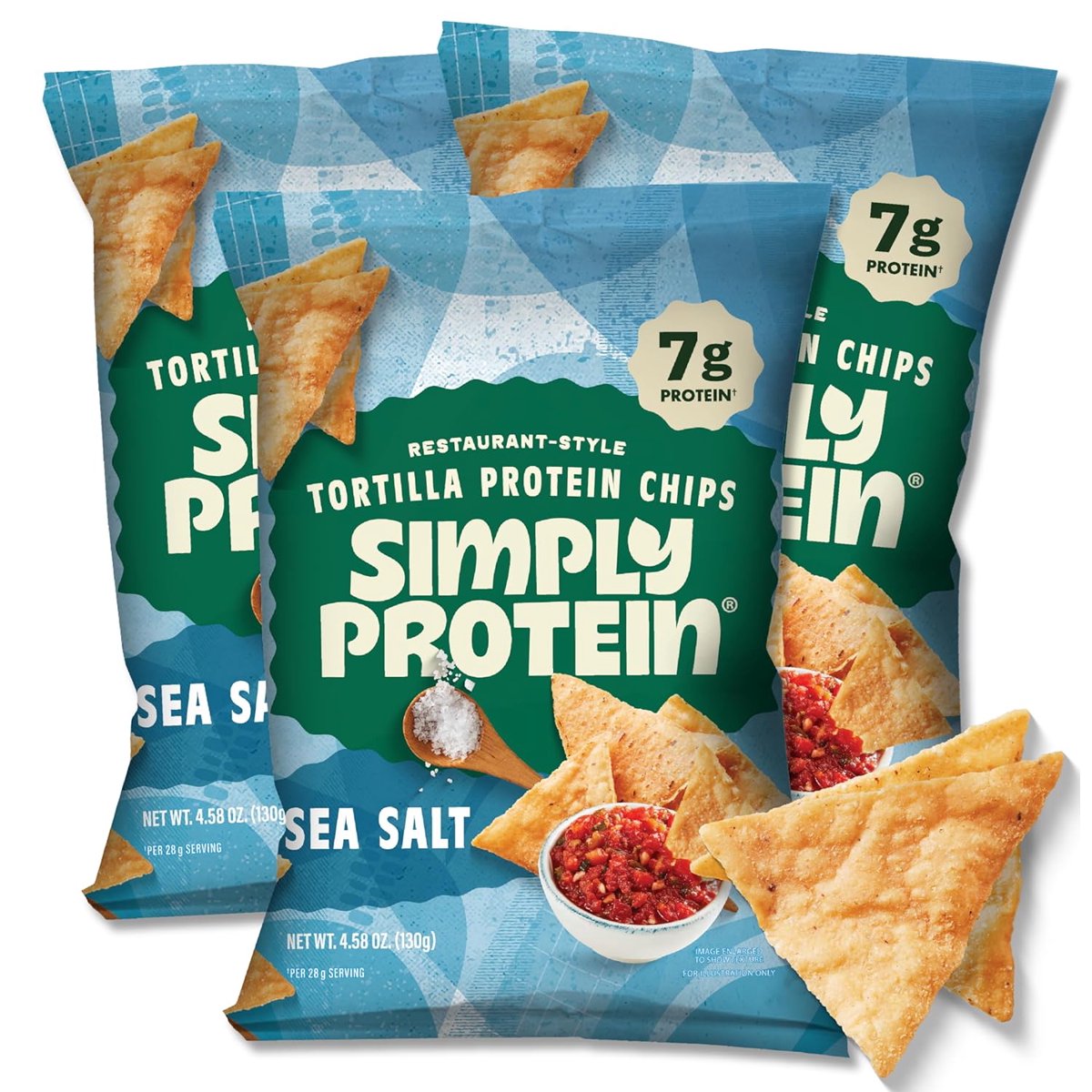 미국직구 130g 12팩 / (Pack Of 12) Simply Protein Chips Tortilla Sea Salt 130g 1