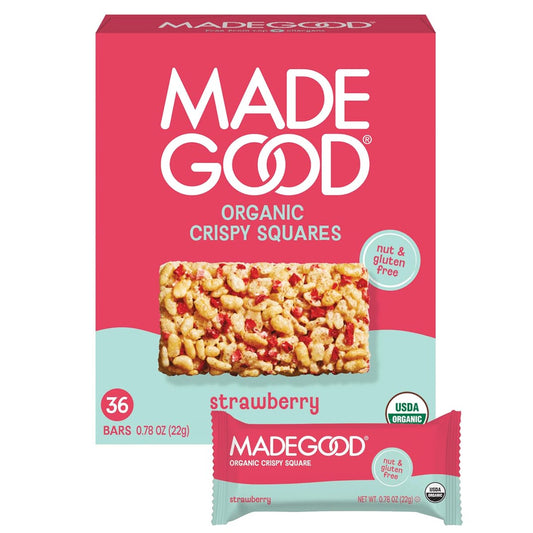 미국직구 133g 18팩 / (Pack Of 18) Madegood Rice Crispy Squares Strawberry 133g 1