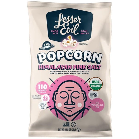 미국직구 25g 48팩 / (Pack of 48) Lesser Evil Popcorn Himalayan Pink Salt Organic 25g 1