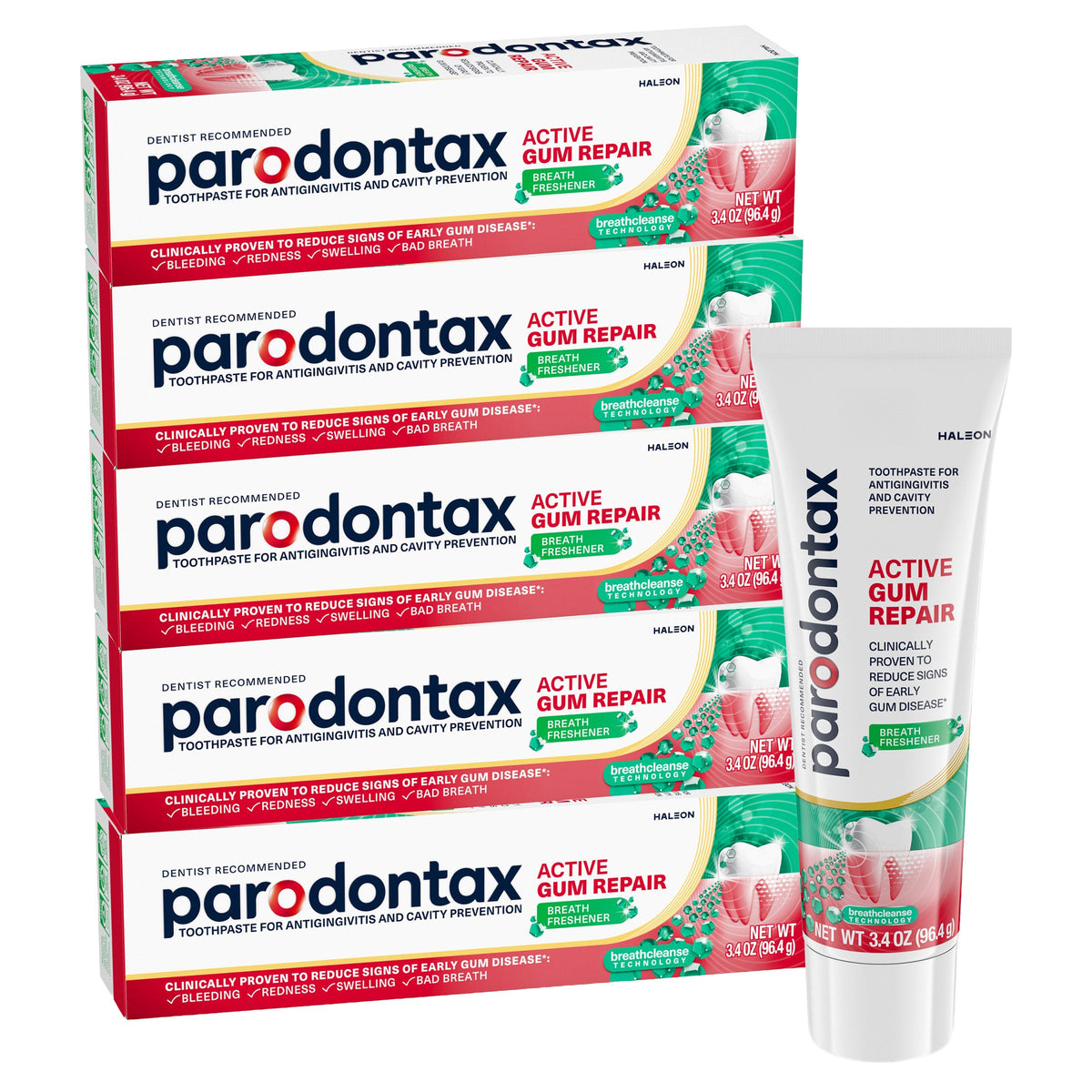 미국직구 parodontax Active Gum 96g 5팩 / parodontax Active Gum Repair Breath Freshener Toothpaste, 96g, 5 1