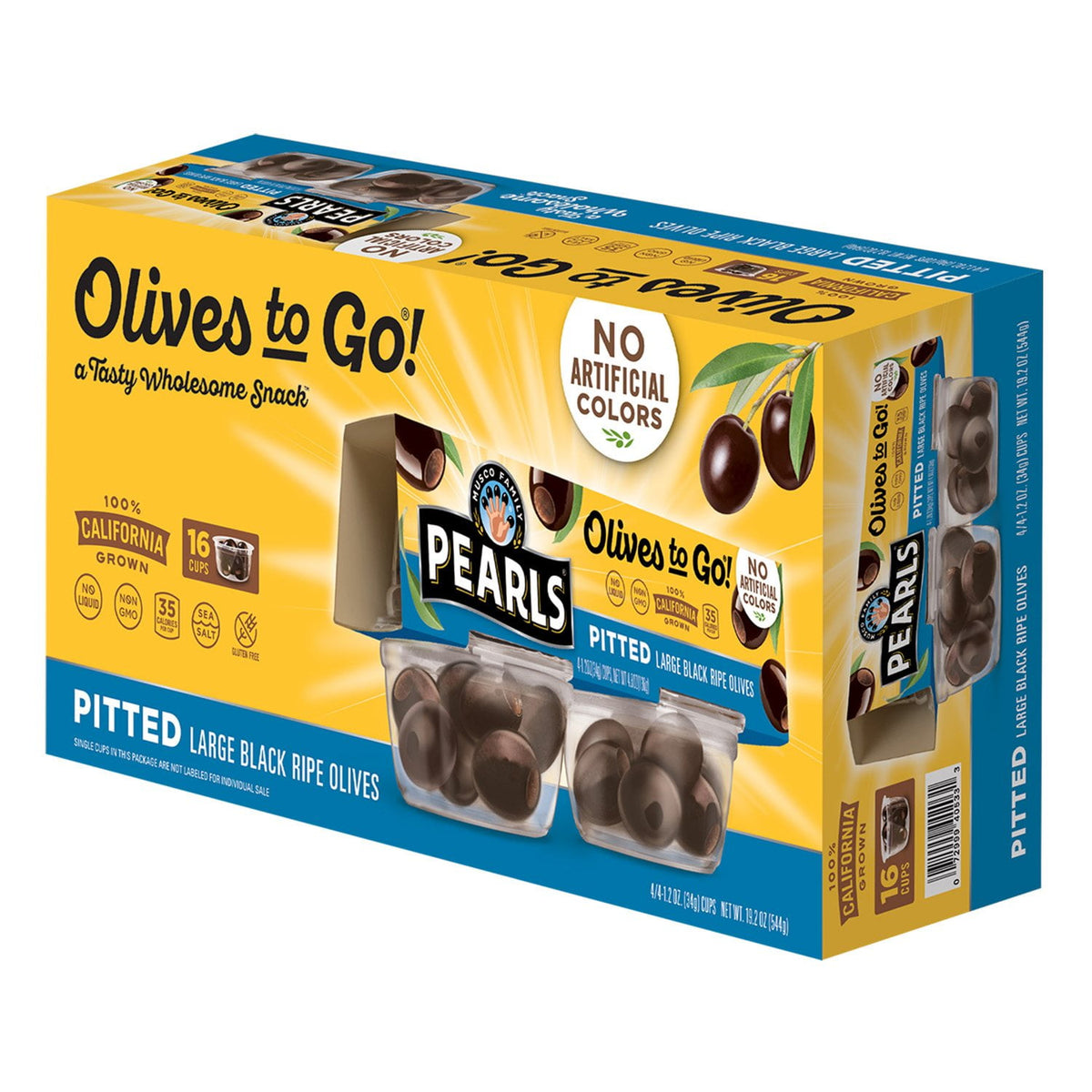 미국직구 Pearl's Pitted Black 34g / Pearl's Pitted Black Olives To Go Cups, 34g, 16 pk. 1