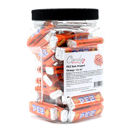 미국직구 PEZ Bulk Wrapped 캔디 / PEZ Bulk Wrapped Candy Refill 1Lb Jar (Orange) 1