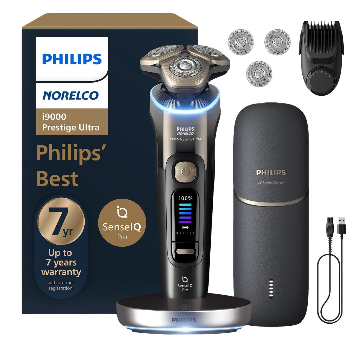 미국직구 필립스 / Philips Norelco i9000 Prestige Ultra Electric Wet and Dry Shaver with 1