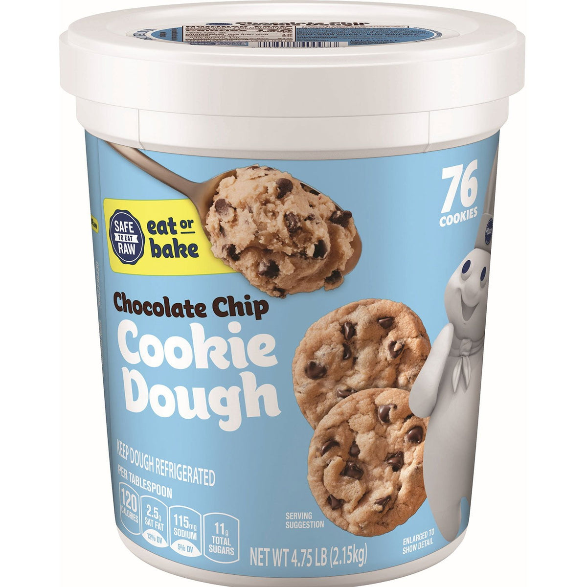미국직구 Pillsbury 초콜릿 / Pillsbury Chocolate Chip Cookie Dough Tub, 4.75 lbs. 1