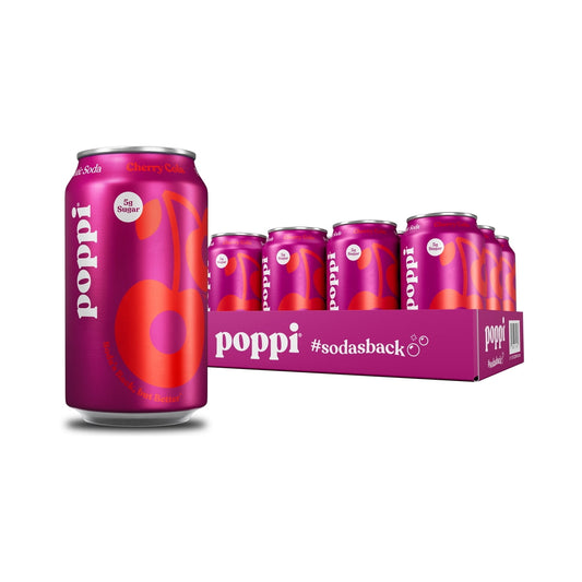 미국직구 Poppi Cherry Cola 340g 12팩 / Poppi Cherry Cola Prebiotic Soda, 340g, 12 Pack Cans 1