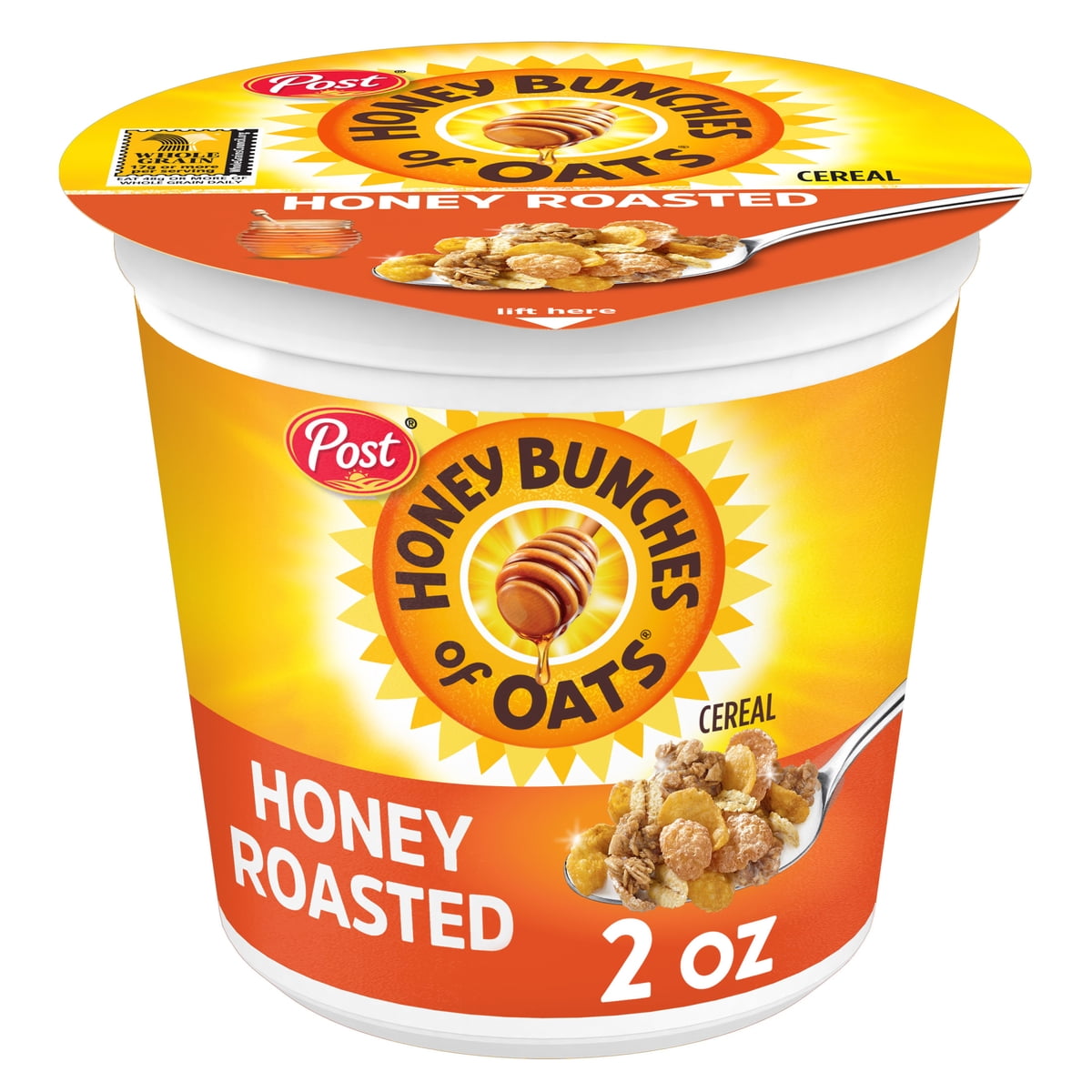 미국직구 Post Honey Bunches 57g 2팩 / Post Honey Bunches of Oats Honey Roasted Breakfast Cereal, Ready-to 1