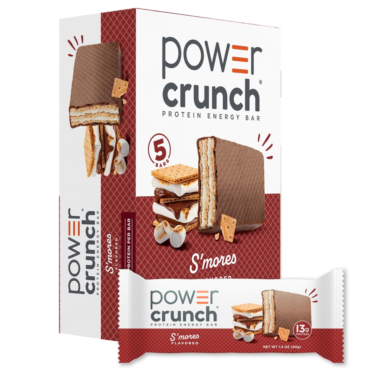 미국직구 Power Crunch S'More 40g / Power Crunch S'More Bars 40g, 5 Count Carton 1