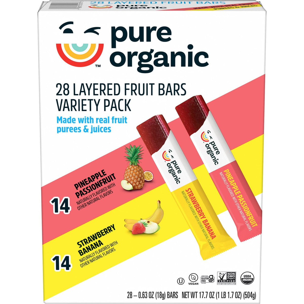 미국직구 Pure 18g / Pure Organic Layered Fruit Bars, Snack Variety Pack, 18g, 28 pk. 1
