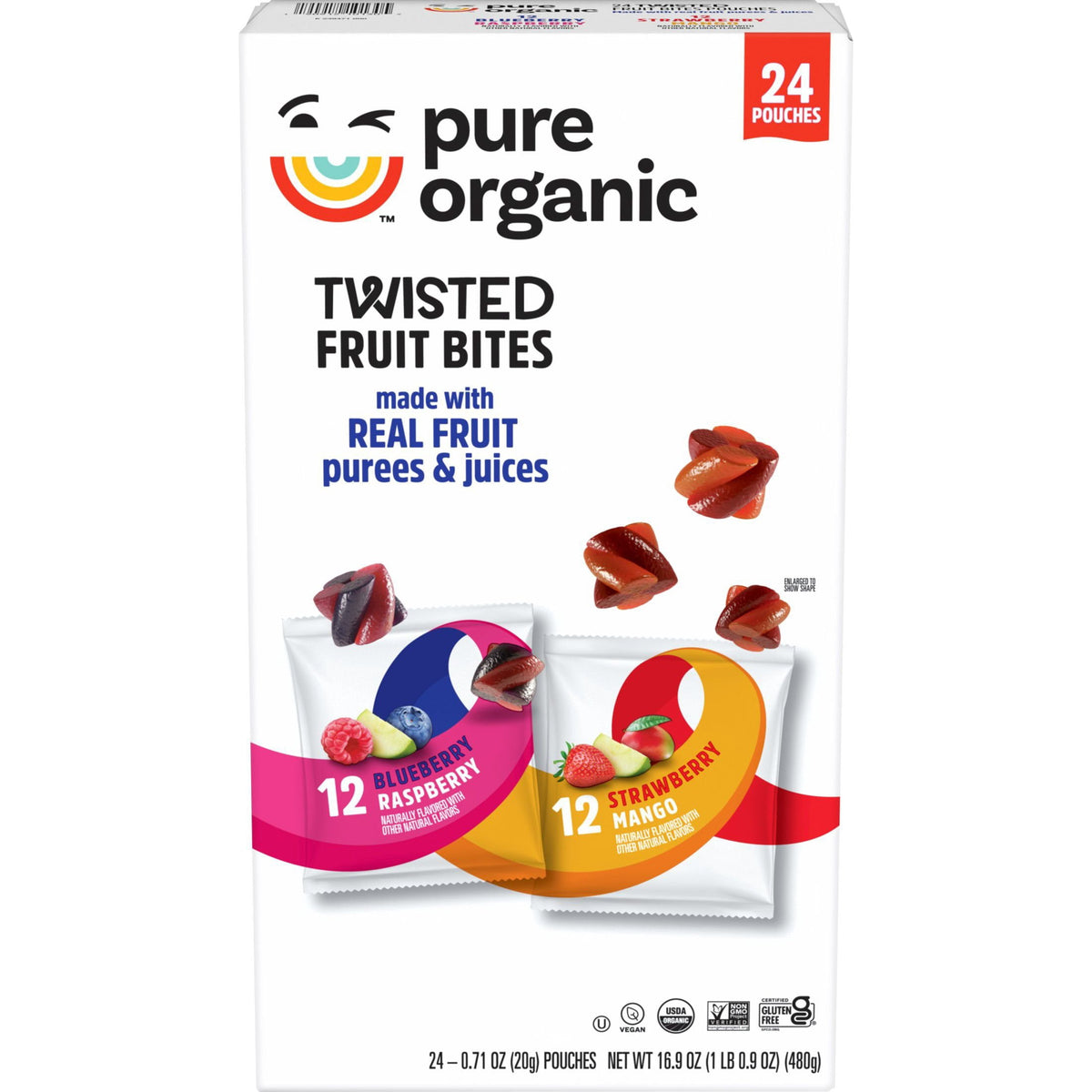 미국직구 Pure 20g / Pure Organic Twisted Fruit Bites, Snack Variety Pack, 20g, 24 pk. 1