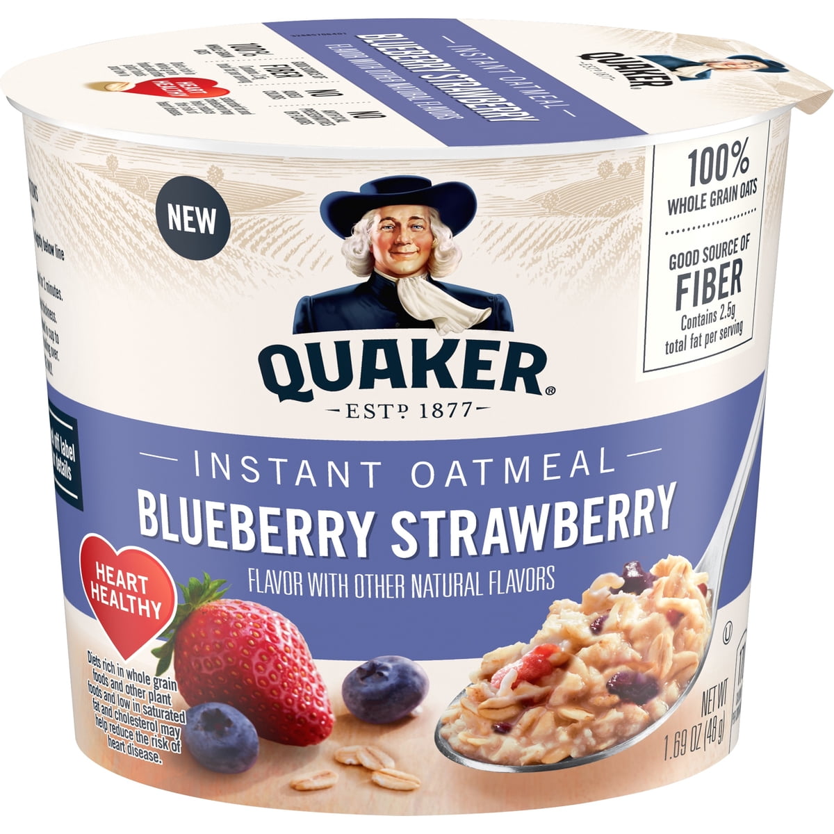 미국직구 Quaker Blueberry & 48g 2팩 / Quaker Blueberry & Strawberry flavored Instant Oatmeal, Quick Cook  1