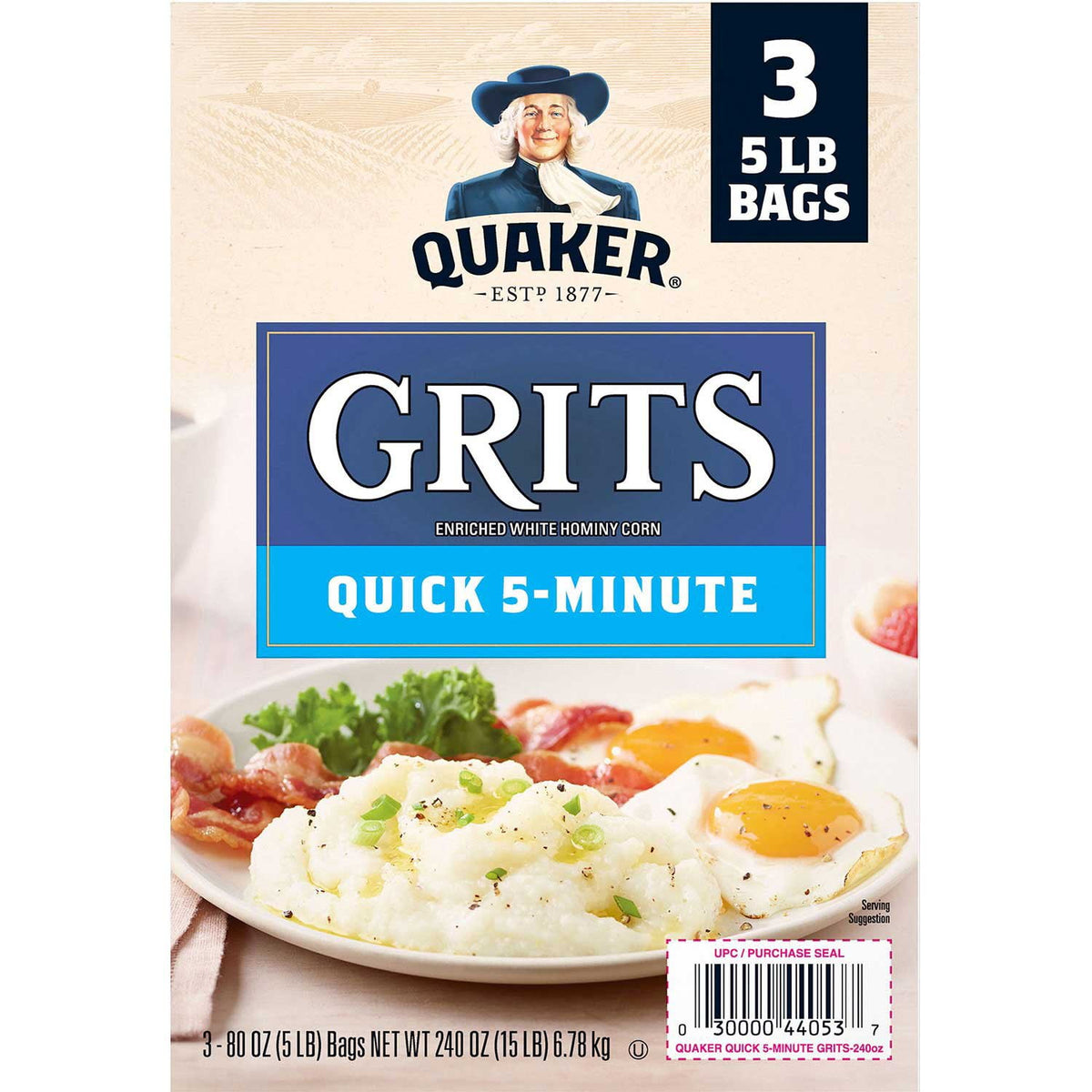미국직구 Quaker Quick 5-Minute / Quaker Quick 5-Minute Grits 5 lb., 3 pk. 1