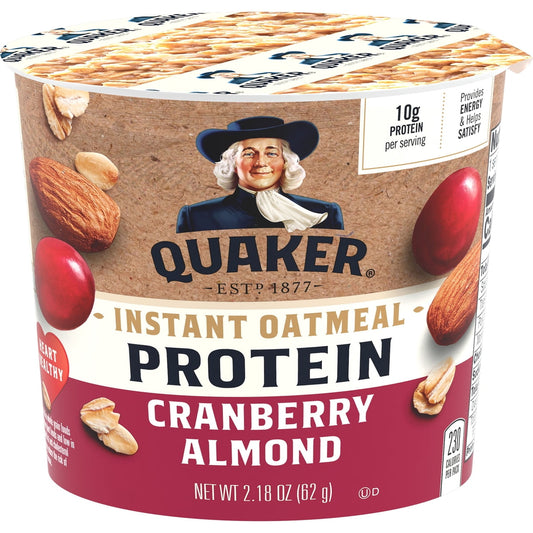 미국직구 Quaker Select Starts 견과 62g 2팩 / Quaker Select Starts Cranberry Almond Protein Instant Oatmeal, 1