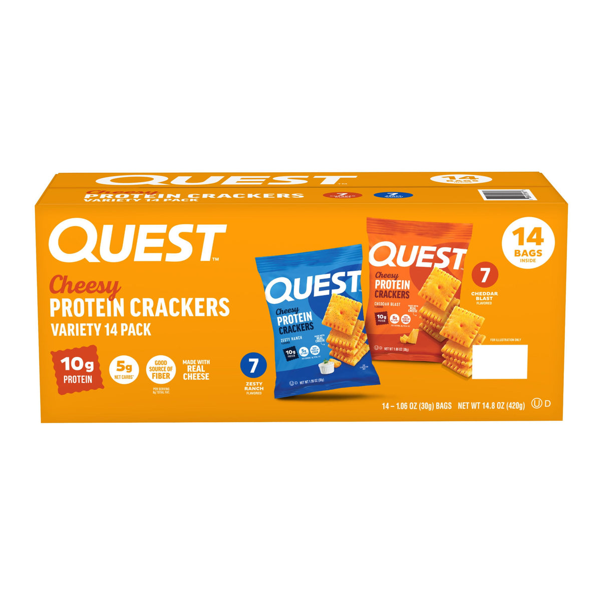 미국직구 Quest Cheesy 과자 10g 14팩 / Quest Cheesy 10g Protein Crackers Variety Pack, 14 ct. 1