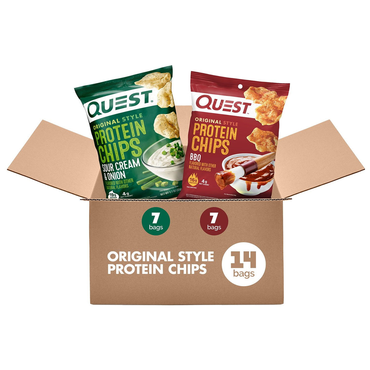 미국직구 Quest 33ml 14팩 / Quest Protein Chips, BBQ and Sour Cream Onion Variety Pack, 33ml, 14 c 1