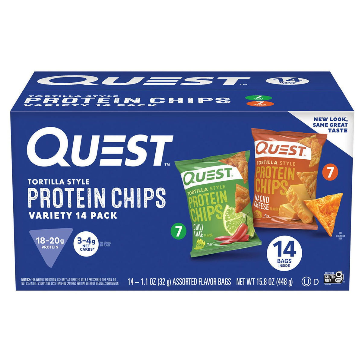 미국직구 Quest Tortilla Style 20g 14팩 / Quest Tortilla Style 18-20g Protein Chip Variety Pack, Chili Lim 1