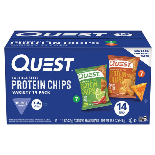 미국직구 Quest Tortilla Style 20g 14팩 / Quest Tortilla Style 18-20g Protein Chip Variety Pack, Chili Lim 1