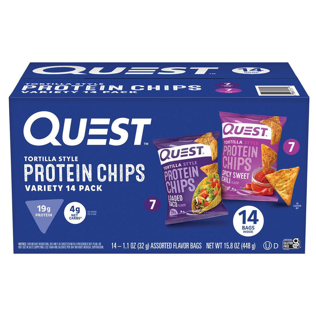 미국직구 Quest Tortilla-Style 19g 14팩 / Quest Tortilla-Style 19g Protein Chips, Variety Pack, 14 ct. 1