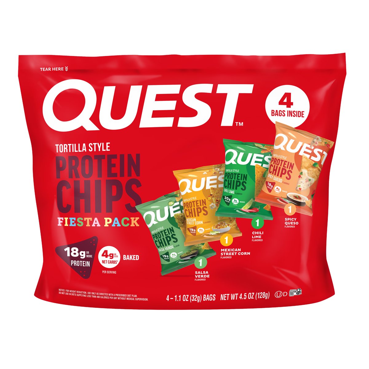 미국직구 Quest Tortilla Style 18g / Quest Tortilla Style Protein Chips, Mixed Variety Fiesta Pack Flavor 1