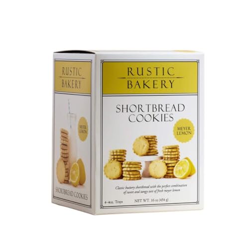 미국직구 Rustic Bakery Meyer 과자 113g 4팩 / Rustic Bakery Meyer Lemon Shortbread Cookies, 113g Trays, Pack 1