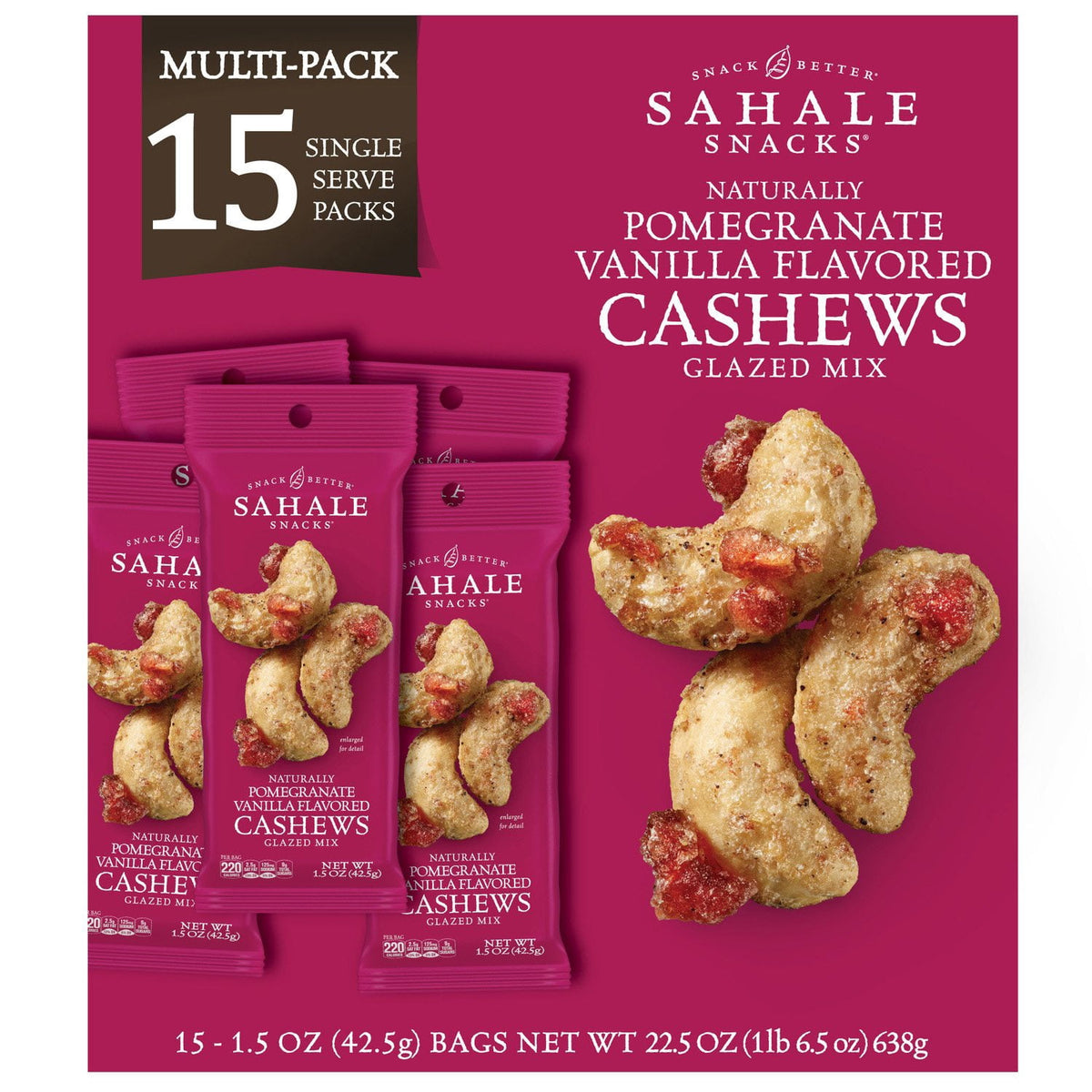 미국직구 Sahale Snacks Naturally 견과 43g / Sahale Snacks Naturally Pomegranate Vanilla Cashews, 43g, 15 p 1