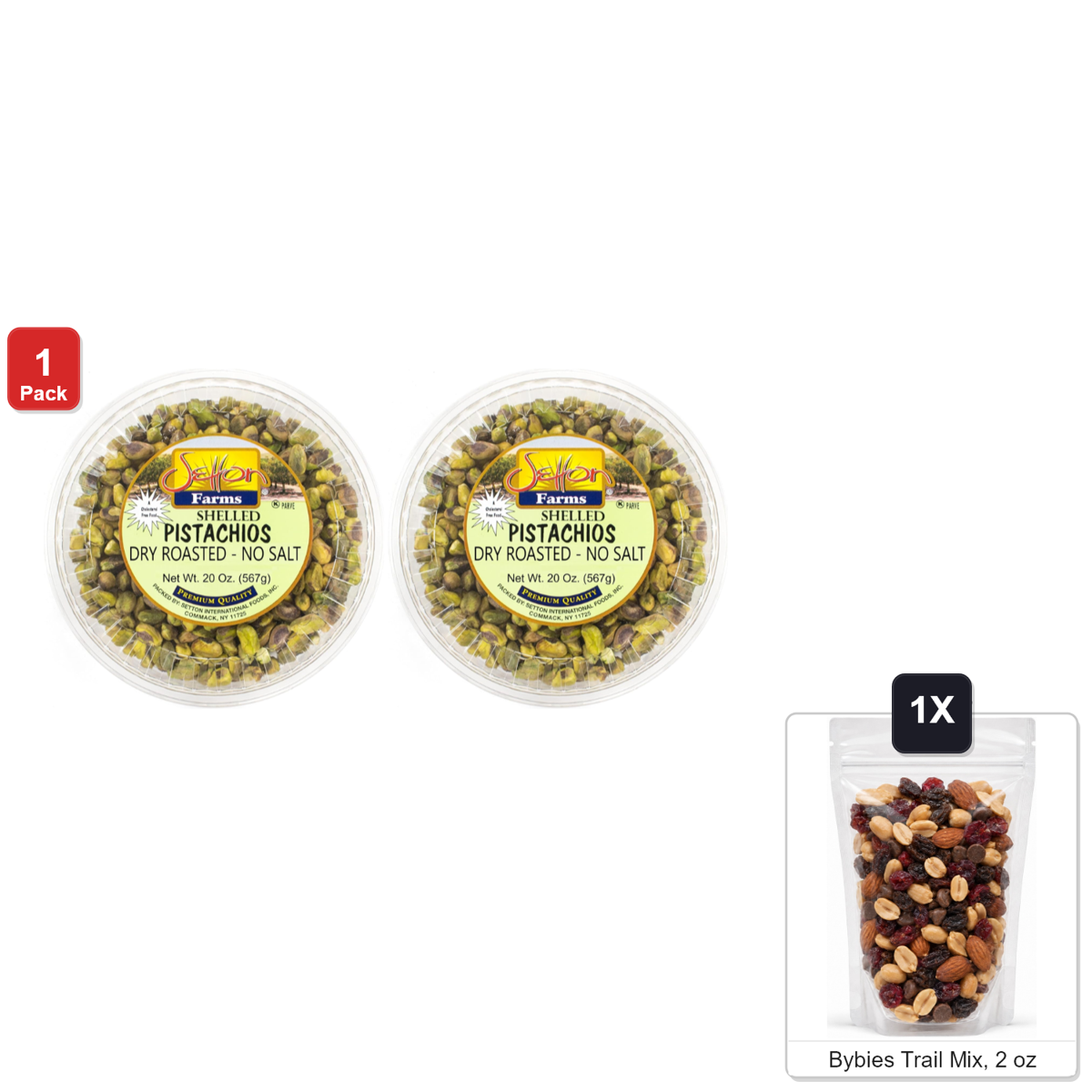 미국직구 Setton Farms Dry 567g / Setton Farms Dry Roasted Unsalted Shelled Pistachio Kernels, 2 Bags x 1