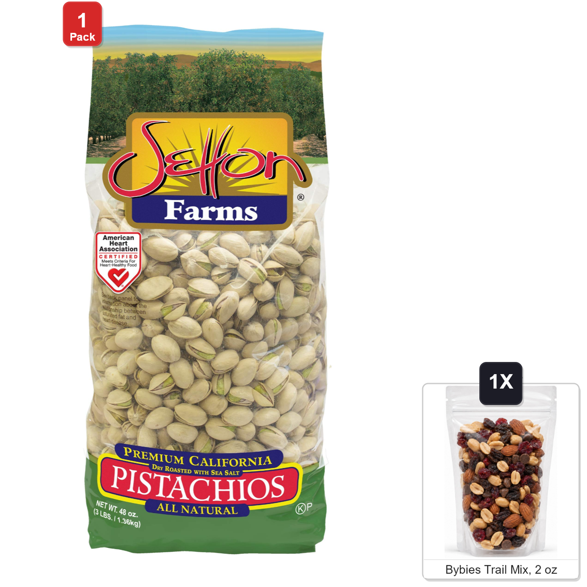 미국직구 Setton Farms Pistachios 57g / Setton Farms Pistachios, Dry Roasted with Sea Salt, 1 Bag, 3 lb,  1