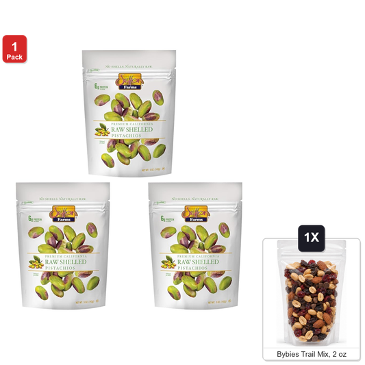 미국직구 Setton Farms Raw 142g / Setton Farms Raw Shelled Pistachios, 3 Bags x 142g Each, with Bybies T 1