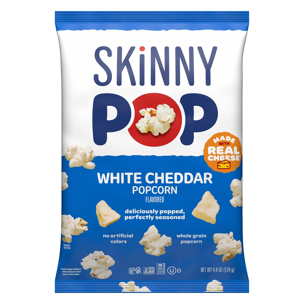 미국직구 SKINNYPOP Gluten-Free 125g 2팩 / SKINNYPOP Gluten-Free White Cheddar Popcorn Snack, 125g Bag, 2  1