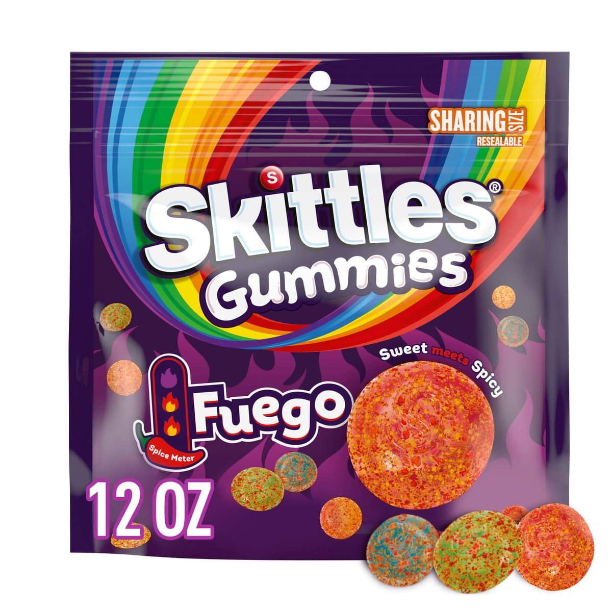 미국직구 Skittles 젤리 340g 2팩 / Skittles Gummies Fuego Gummy Candy, Sharing Size - 340g Resealable Bag 1