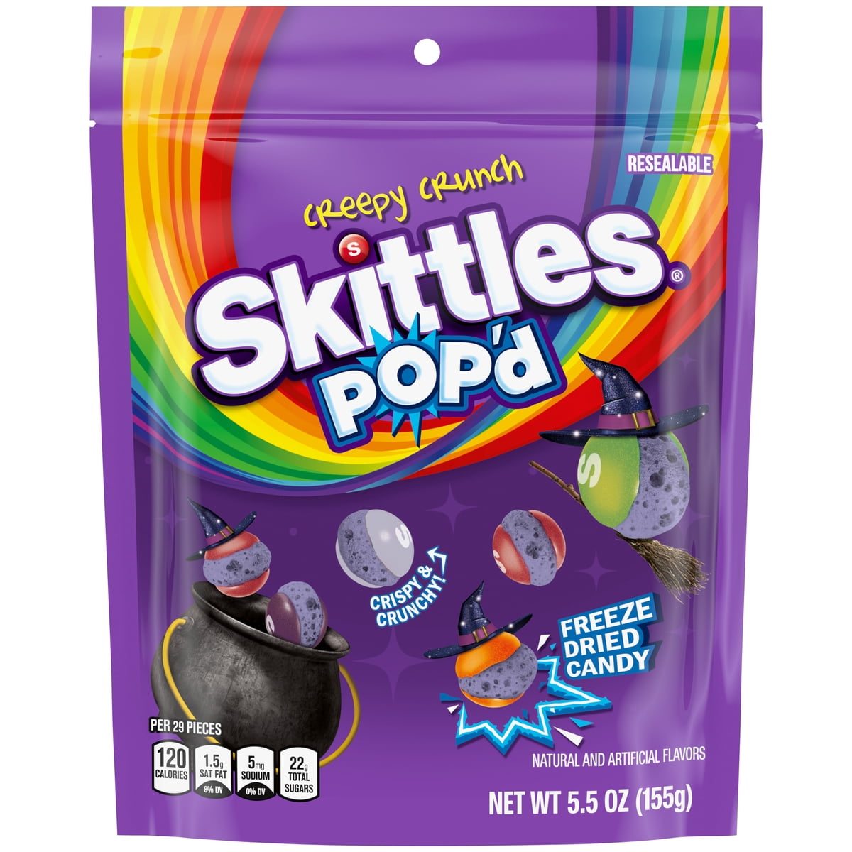 미국직구 Skittles Pop'd Creepy 캔디 156g / Skittles Pop'd Creepy Crunch Freeze Dried Halloween Candy - 156 1