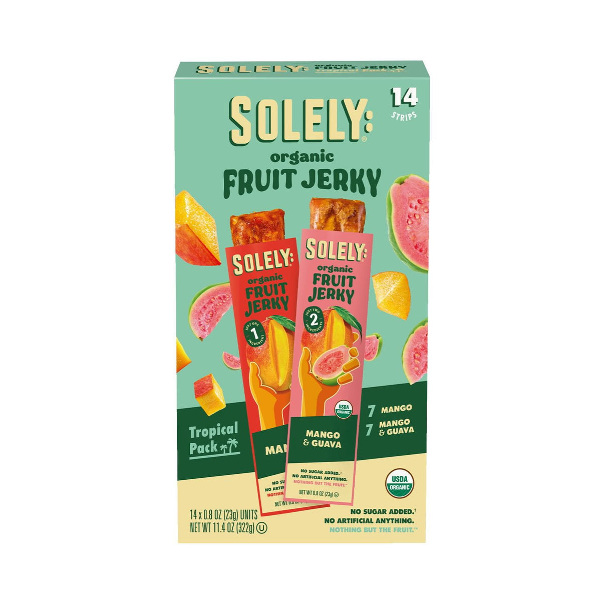 미국직구 Solely 육포 23g / Solely Organic Fruit Snack Jerky, Tropical Variety Pack, 23g, 14 pk. 1
