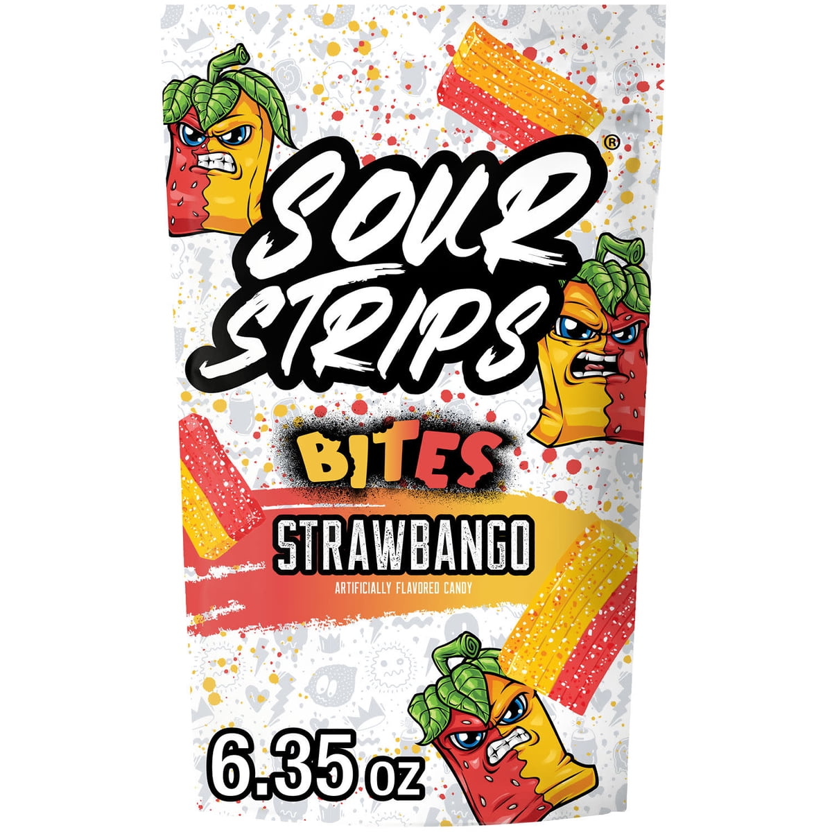 미국직구 SOUR STRIPS Bites 캔디 180g 2팩 / SOUR STRIPS Bites Strawbango Flavored Chewy, Candy Bag, 180g, 2  1