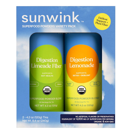 미국직구 Sunwink Daily Debloat 119g / Sunwink Daily Debloat + Fiber Superfood Powder Duo 119g, 2 pk. 1