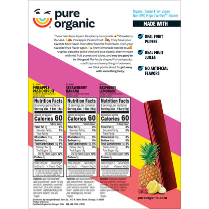미국직구 Pure Organic Layered Fruit Bars, Variety Pack,  0.63 oz, 28 ct
