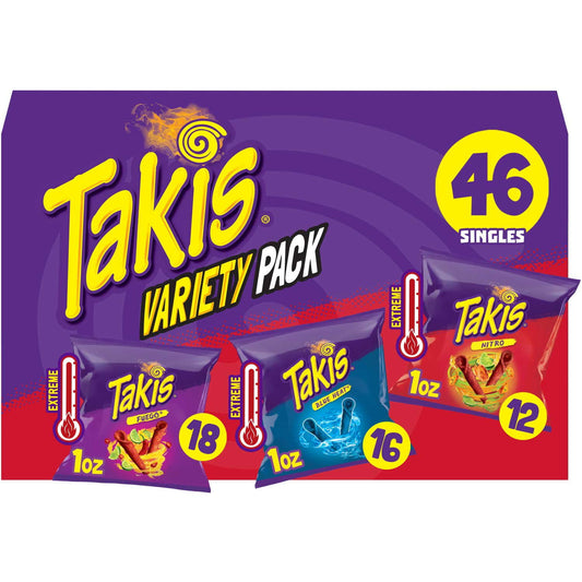 미국직구 Takis 28g / Takis Variety Pack Rolled Tortilla Chips, 28g, 46 pk. 1