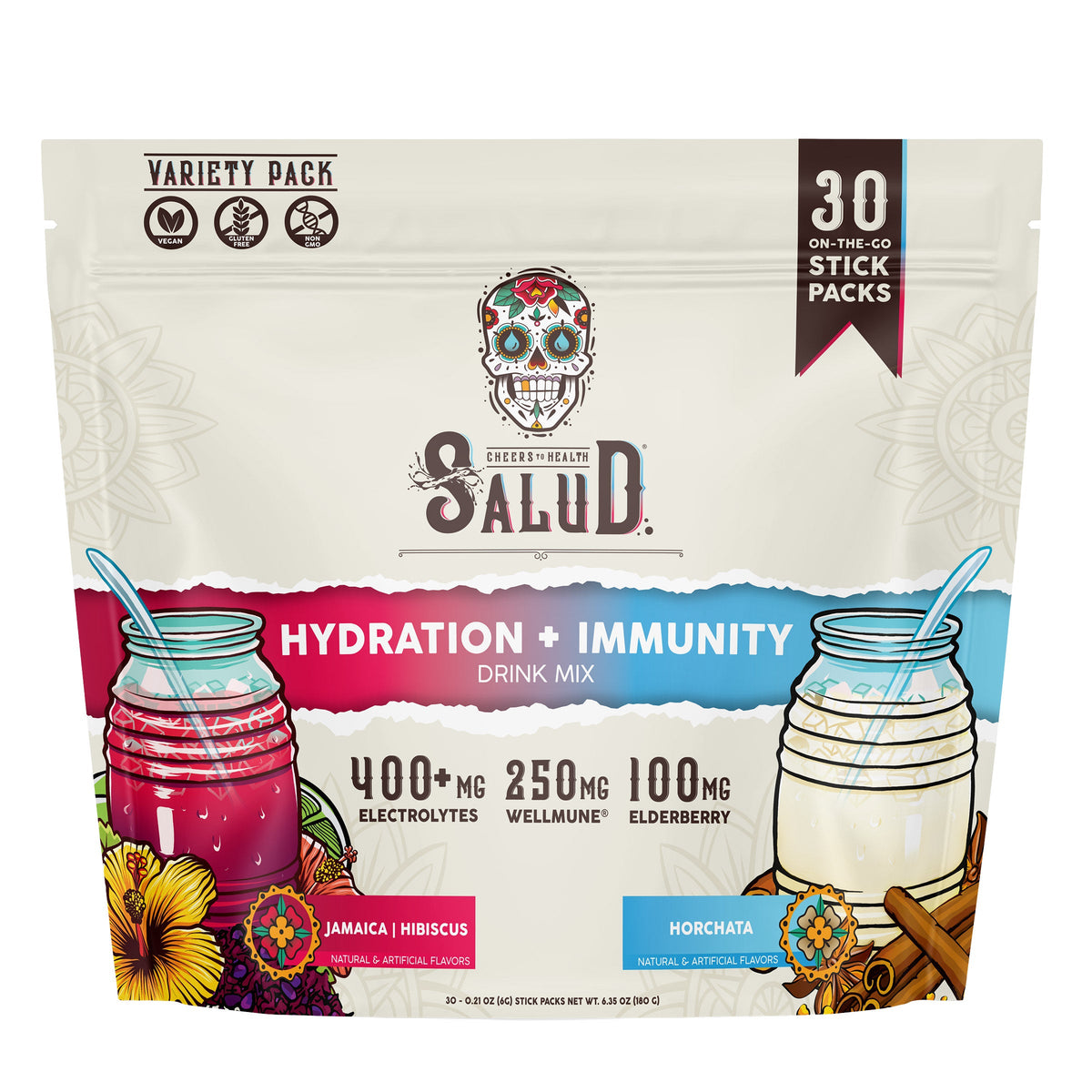 미국직구 Taste Salud Hydration / Taste Salud Hydration + Immunity, 30 Individual Stick Packs, Variety P 1