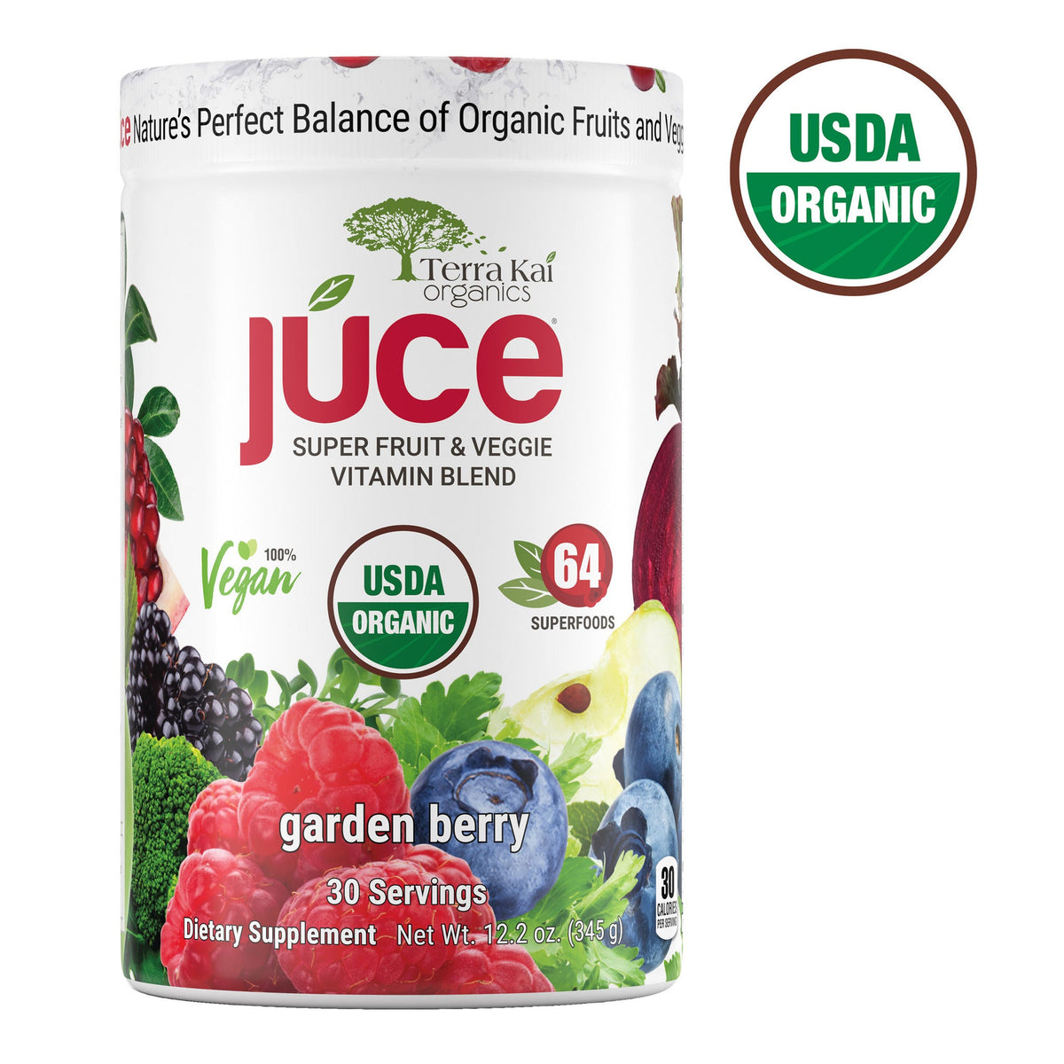 미국직구 Terra Kai USDA / Terra Kai USDA Organic Juce Super Fruit & Veggie Powder, 12.2 Ounces 1