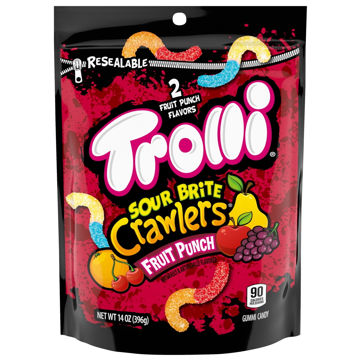 미국직구 Trolli Fruit Punch 2팩 / Trolli Fruit Punch Sour Brite Crawlers 14 Ounce Bag, 2 Pack Bundle 1