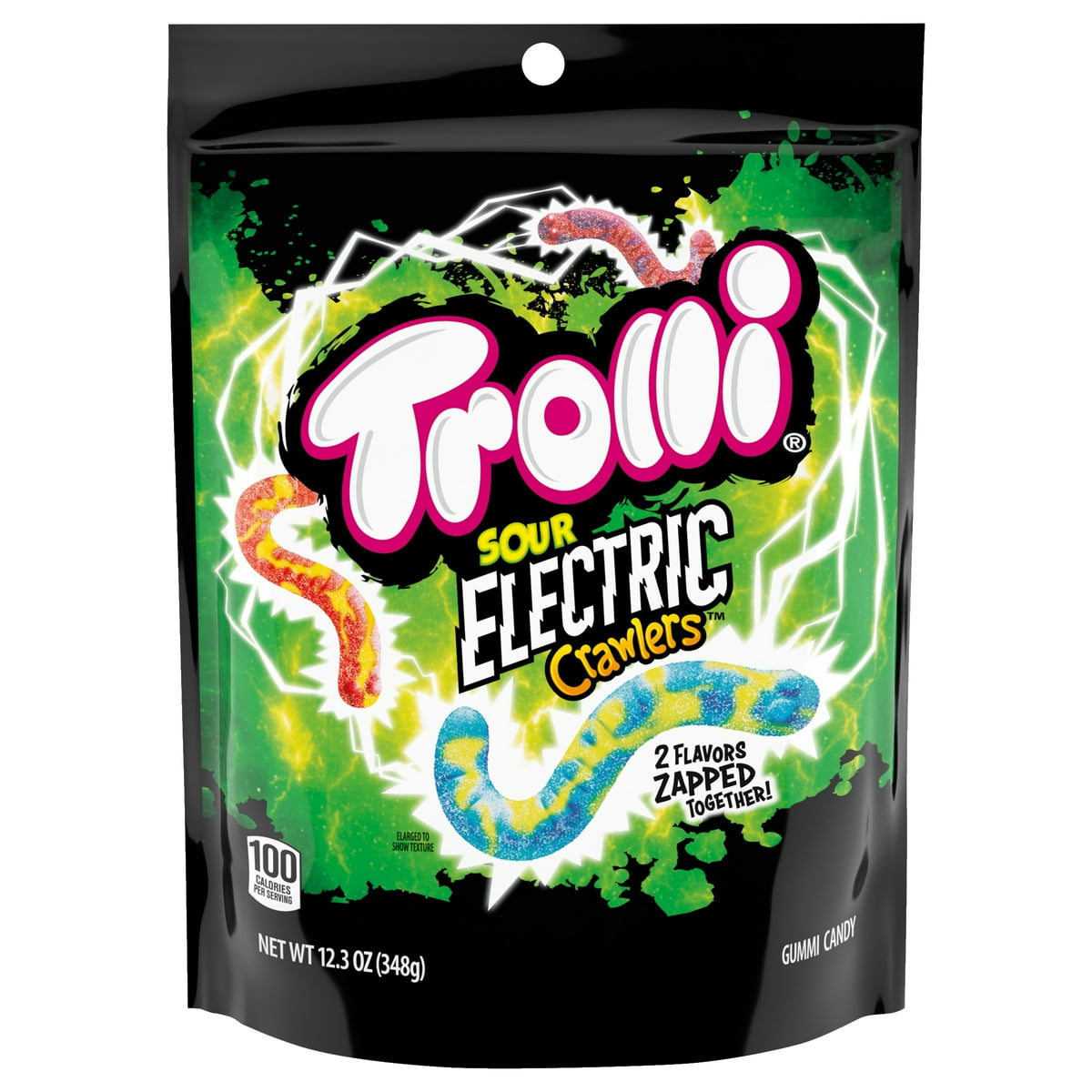 미국직구 Trolli Sour Electric 젤리 349g 2팩 / Trolli Sour Electric Crawlers Gummy Candy, Sour Gummy Worms,  1