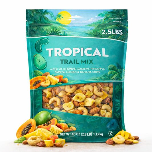 미국직구 Tropical Trail Mix 견과 1.1kg / Tropical Trail Mix Nuts Dried Fruit Blend 1.1kg Snack Bag Almond  1